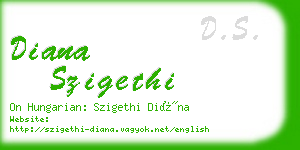 diana szigethi business card